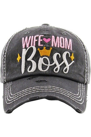 Wife Mom Boss Baseball Hat