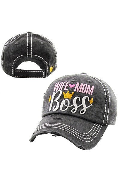 Wife Mom Boss Baseball Hat