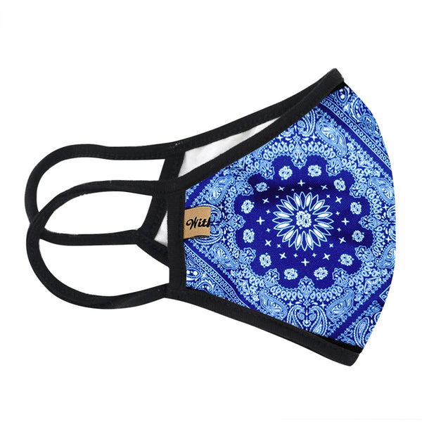 Royal Blue Bandana Face Mask - Set of 2