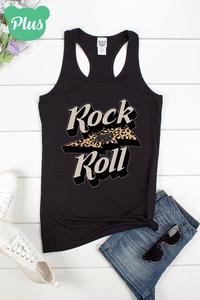 Plus size rock and roll racerback tank top