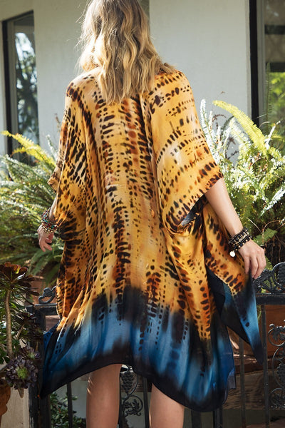 Stunning tie dye print kimono with ombre effect