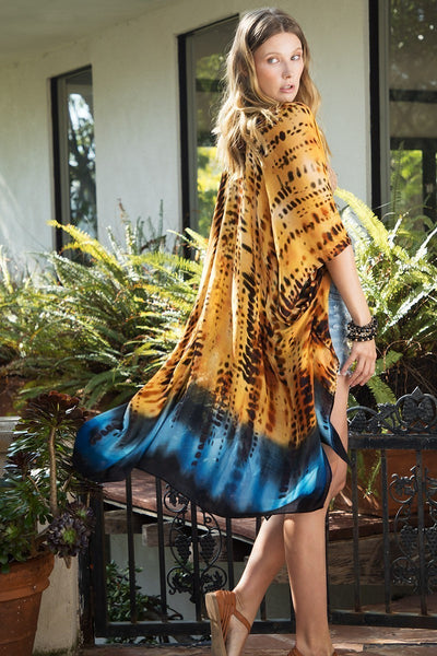 Stunning tie dye print kimono with ombre effect