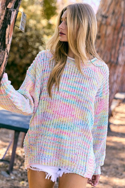 Multi Color Round Neck Sweater