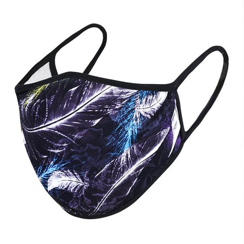 Purple Feathers Face Mask - Set of 2