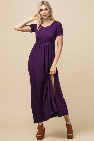 Soft and comfortable purple maxi dress