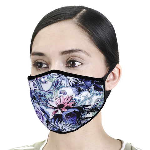 Purple Floral Face Mask- Set of 2