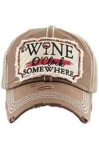 It's Wine O'Clock Somewhere baseball hat