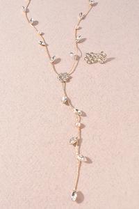 Rhinestone y-shaped necklace