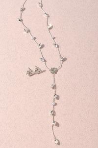 Rhinestone y-shaped necklace